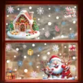 Pegatinas estáticas para ventanas de navidad lindo papá noel reno copo de nieve - Estilo Combo BQ488+489