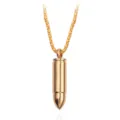 Gold stainless steel bullet pendant necklace for men fashion jewelry accessory piece - Gold
