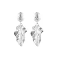 Silver Irregular Pleated Drop Earrings Metal Geometric Vintage Earrings For Women - 10 Silver