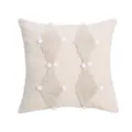 Skandinavischer minimalistischer Kissenbezug mit Tufting und Bommeln für Sofa Schlafzimmer Deko - PE8508E-1 / 45x45 cm