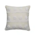 Housse de coussin tuftée bohème avec pompons et franges, déco en coton lin doux. - 45x45cm (Sans Noyau) / Style Tufté Géométrique (PE8504E-2)