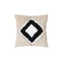 Black and white Moroccan throw pillow cover, bohemian tufted square cushion case for sofa bed. - 45x45cm / Beige Geometric Tufted