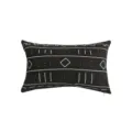 Geometric pattern black cotton linen lumbar pillow cover for sofa office cushion main view - PE20500P-1