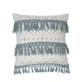 Blue geometric pattern throw pillow cover with decorative tassels for sofa home decor - 45*45cm (Without Core) / PE20145P-1