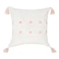 Tufted throw pillow cover with tassels, beige geometric decorative cushion case for sofa bed. - 45*45cm (Without Core) / PE20074E-3