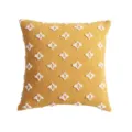 Yellow cotton linen throw pillow cover with white tufted geometric pattern for living room sofa - 45*45cm (Without Core) / Yellow Style 1
