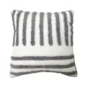 Modern Nordic style throw pillow with grey tufted striped pattern, square sofa cushion cover. - 45x45cm / Gray Striped