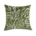 Green embroidered throw pillow cover, luxury abstract animal pattern velvet cushion cover for home. - Geometric Animal Texture Embroidery