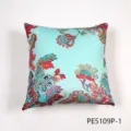 Botanical floral patterned throw pillow cover for sofa bed living room home decor supply. - 45x45cm / PE5109P-1