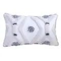 Moroccan style geometric tufted throw pillow white grey cushion home decor variant - 30x50cm / Grey White Tassel Tufted