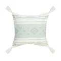 Moroccan knitted geometric tassel pillow cover, mint green and white cushion cover style. - 45*45cm (Without Core) / Light Green