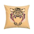 Luxury embroidered tiger throw pillow cover, stylish decorative cushion for home bedroom sofa. - Tiger Head Embroidery (Black Pink)