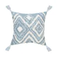 Nordic Blue Geometric Tufted Throw Pillow with Tassels Decorative Sofa Cushion Cover 45x45 - 45*45cm (Without Core) / PE9484E-1