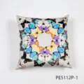 Decorative square throw pillow cover featuring a vibrant symmetrical butterfly pattern. - 45x45cm / PE5112P-1