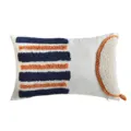 Moroccan tufted throw pillow cover bohemian blue orange striped decorative cushion case for sofa - 30x50cm / Dark Blue Orange (PE20274E-1)