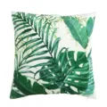 Tropical leaf pattern throw pillow cover, vibrant green botanical cushion cover for sofa decor. - 45x45cm / PE7123P-1