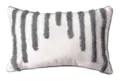 Nordic style rectangular throw pillow with modern grey tufted geometric lines for sofa. - 50x30cm / Gray Striped