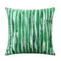 Green and white striped throw pillow cover abstract modern cushion case for sofa bedroom decor - 45x45cm / PE7122P-1
