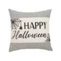 Federa per Cuscino a Righe Ragno Halloween Quadrata Cuscino Decorativo Nero Bianco Stile - 45x45cm (Senza Anima) / B240511-1