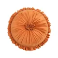 Orange velvet round throw pillow with ruffled edge, stylish decorative cushion for sofa bed home. - Round 43*43cm (With Insert) / Dirty Orange