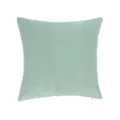 Modern mint green corduroy throw pillow cover, minimalist solid square cushion case with zipper. - Light Green