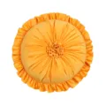 Round velvet pillow variant, dirty orange ruffles cushion for sofa and bed decoration. - Round 43*43cm (With Insert) / Dirty Orange