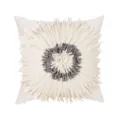 Modern 3D flower throw pillow cover, minimalist decorative cushion case with fringe. - 45x45cm / PE22106H-2 Grey Velvet