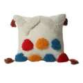 Boho Tufted Throw Pillow Cover Colorful Pompoms Tassels Cushion Case for Sofa Bed 45x45 - 45*45cm (Without Core) / PE8080H-1