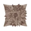 Luxury 3D floral throw pillow cover, modern taupe decorative cushion for living room sofa - 45x45cm (Without Core) / Taupe Floral Style