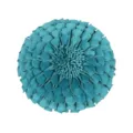 Housse de coussin ronde 3D fleur turquoise, élégante taie de coussin marguerite déco. - Rond 45*45 cm (sans rembourrage) / Bleu sarcelle