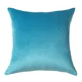 Turquoise velvet throw pillow cover, solid color square cushion case for living room sofa. - 30x45cm (Without Core) / Velvet Lake Blue