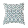 Blue and white tufted throw pillow cover with geometric diamond pattern for modern sofa decor. - PE21021E-1