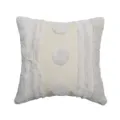 Boho tufted throw pillow cover with cotton linen fabric and decorative tassels for sofa couch. - Geometric Tufted Style (PE8505E-2)