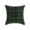Dark green velvet throw pillow cover with elegant gold plaid grid pattern, modern luxury. - 45*45cm (Without Core) / Dark Green