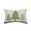 Christmas tree pattern throw pillow, cotton linen cushion cover, holiday home decor. - PE20454P-1