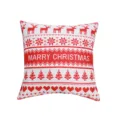 Christmas printed throw pillow, red and white reindeer pattern cushion cover for home decor - 45*45cm (Without Core) / PE20455P-1