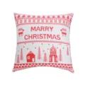 Christmas throw pillow case red white holiday decorative cushion cover for home sofa decor - 45*45cm (Without Core) / PE20457P-1