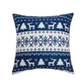 Christmas Nordic style reindeer pattern throw pillow cover, blue and white cushion case. - 45*45cm (Without Core) / Blue and White (PE20456P-2)