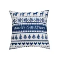 Christmas Nordic style printed square throw pillow cover holiday home sofa decor - 45*45cm (Without Core) / Blue and White (PE20455P-2)
