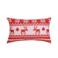 Christmas red and white knitted pillow cover with reindeer snowflake pattern for home decor - 30*50cm (Without Core) / PE20458P-1
