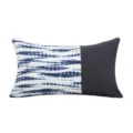 Blue and white tie-dye lumbar throw pillow cover, creative modern cotton linen cushion case. - PE20189P-1