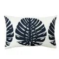 Cotton linen green plant throw pillow cover, modern black and white monstera leaf cushion. - 30x50cm / Monstera Leaf Print(PE9379P-1)