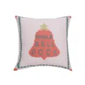 Rosa geflochtener weihnachtlicher dekorativer Kissenbezug mit festlichem Buchstabenmuster - 45x45cm (Ohne Kern) / PE20446P-1