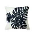 Classic black and white monstera leaf pillow cover for modern sofa and office decor. - 45x45cm / Green Plant Leaf Print(PE9375P-1)