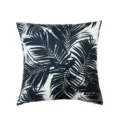 Black and white palm leaf throw pillow cover, linen material sofa cushion case for home office. - 45x45cm / Tropical Palm Leaf Print(PE9377P-1)