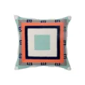 Geometric towel embroidery throw pillow cover, stylish square decorative cushion for sofa bed. - PE21063E-1