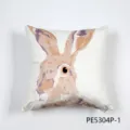 Nordic style decorative throw pillow cover featuring an artistic rabbit illustration for sofa home. - 45x45cm / PE5304P-1