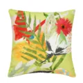 Decorative floral printed cushion cover, artistic botanical green square throw pillow case. - 45x45cm / PE7111P-1