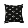 Cotton linen tufted throw pillow cover black and white geometric sofa cushion case - Black