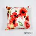 Nordic watercolor red poppy floral decorative cushion cover, stylish sofa pillow variant. - 45x45cm / PE5305P-1